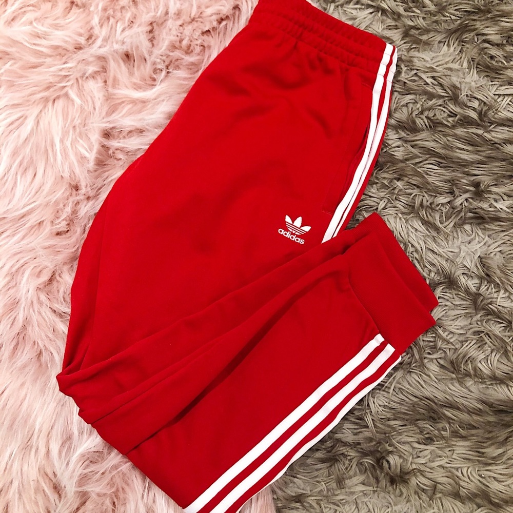 Red Adidas Tracksuit Sweatpants